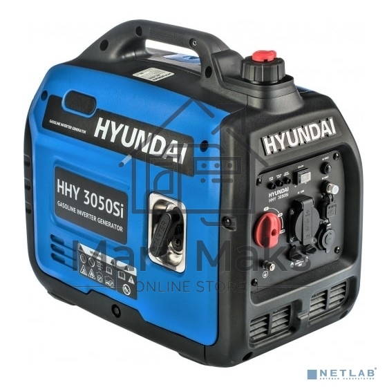 Электрогенератор бензиновый инверторный Hyundai HHY 3050Si, 3.3 кВт, 59 дБ, 22 кг