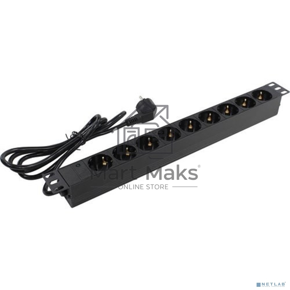 Блок розеток горизонтальный ExeGate ServerPro PDU-19H902 Al-9S-EU1.8, 19