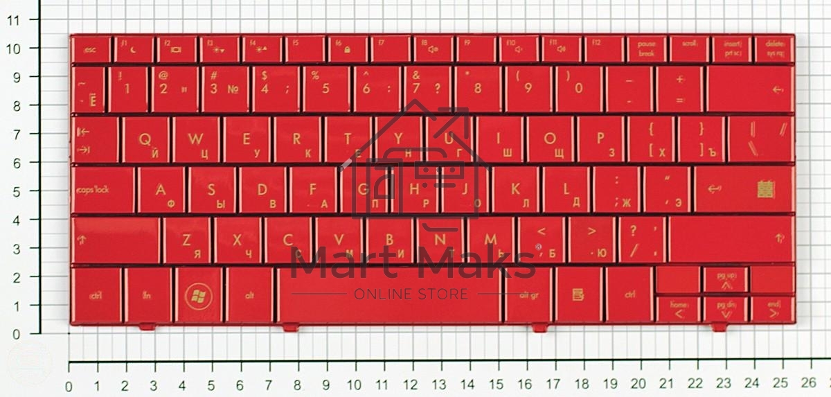 Клавиатура для ноутбука HP mini 700 1000 1100 красная