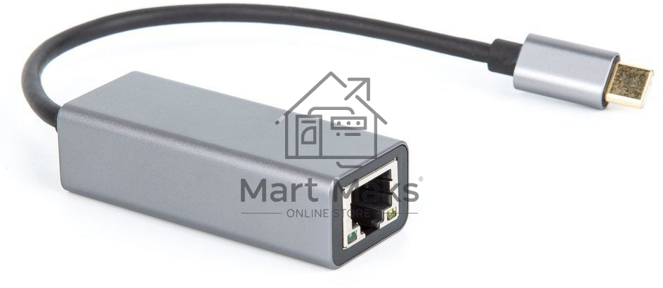 Кабель-переходник USB 3.1 Type-C -->RJ-45 1000Mbps Ethernet, Aluminum Shell, 0.15м VCOM <DU320M>