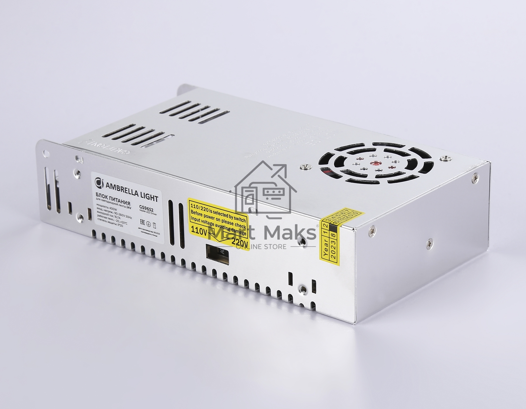 GS9652 блок питания 24V 400W 16.7A IP20 90-260V 215*115*50