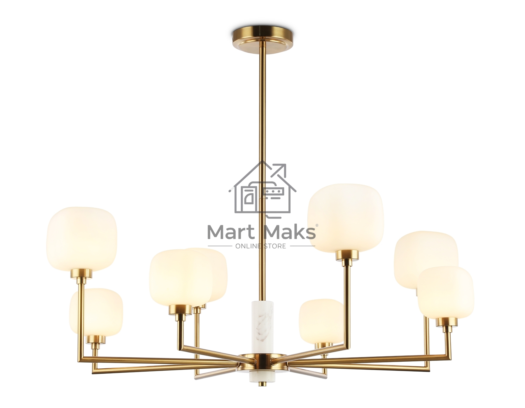 Люстра Ambrella light LH53017/8 BS/FR латунь/белый матовый G9*8 max 40W D830*680