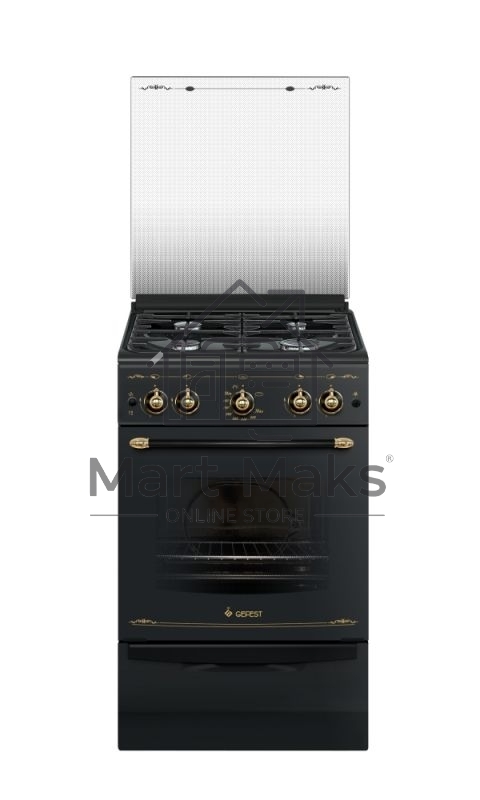 Плита газовая Gefest ПГ 5100-02 0187 черный, конфорок 4 шт, духовка 52 л, 50 см x 85 см x 58.5 см