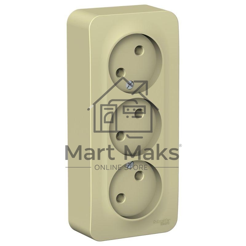 Розетка 3-ая б/з без шторок, изолир. пластина 16А, 250В SE Blanca наруж Беж