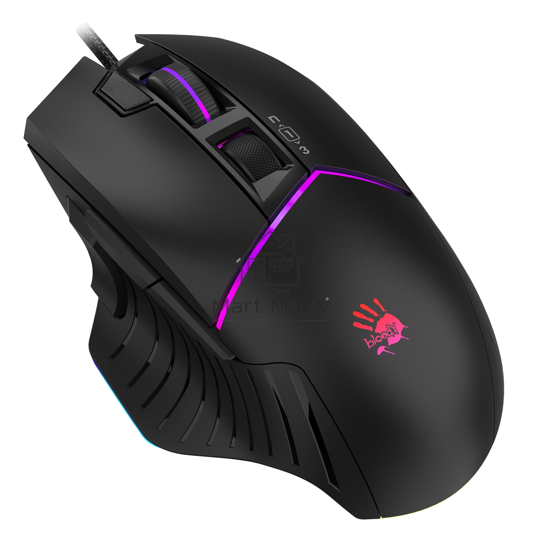 Мышь проводная A4Tech Bloody W95 Max черный, 12000 dpi, USB, кнопки - 10