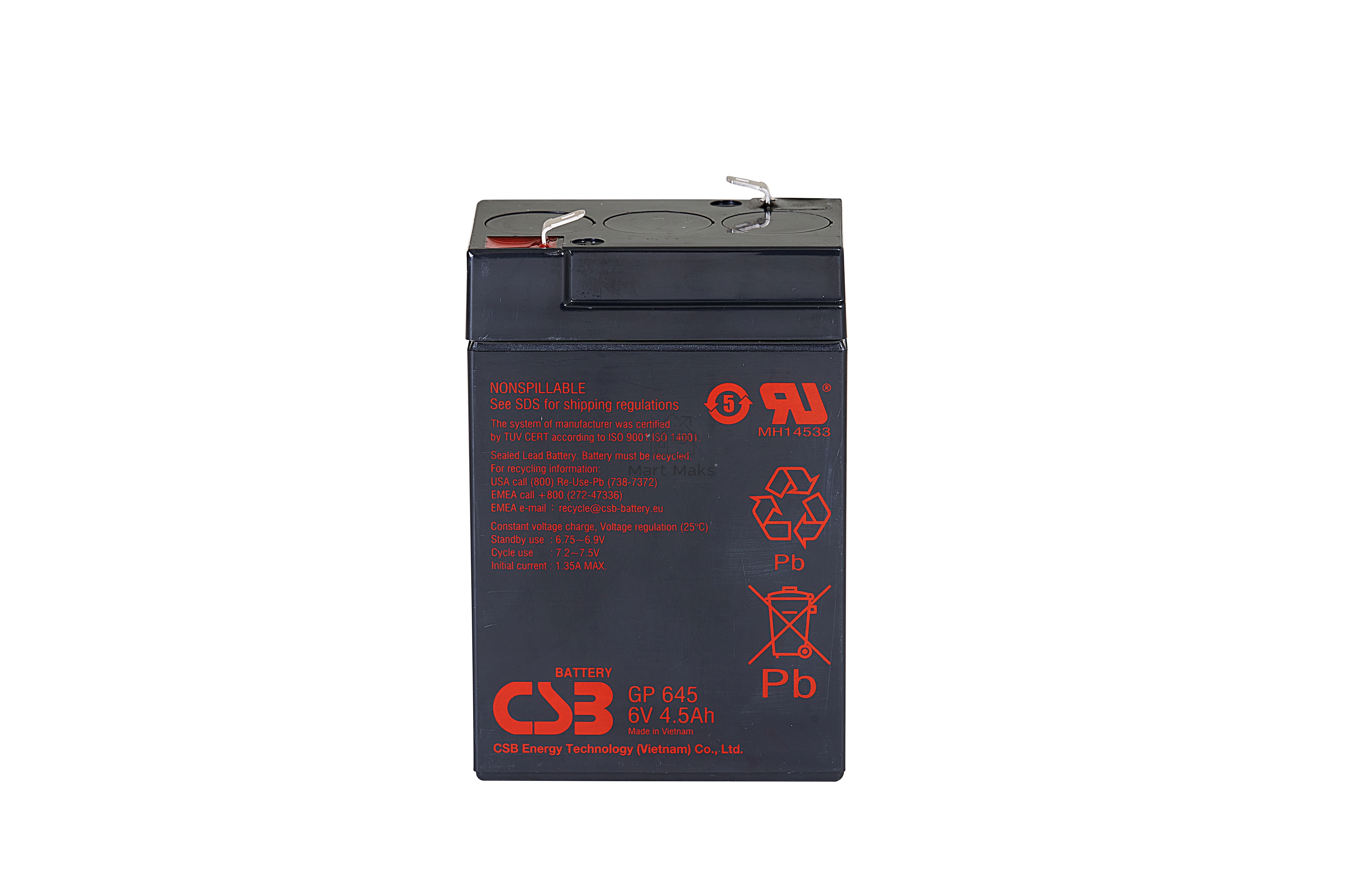 Батарея CSB GP 645 (6V, 4.5Ah)