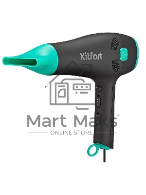 Фен Kitfort КТ-3222 2000Вт черный/бирюзовый