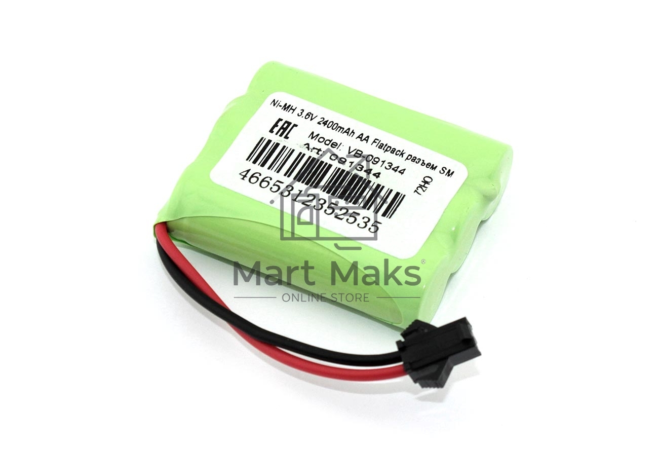 Аккумулятор Ni-MH 3.6V 2400mAh AA Flatpack разъем SM
