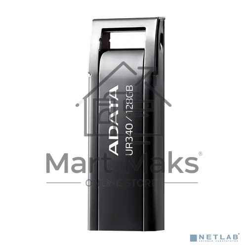 Флешка USB ADATA UR340 (AROY-UR340-128GbK), 128Gb, USB 3.2, R/W 100/30, черный