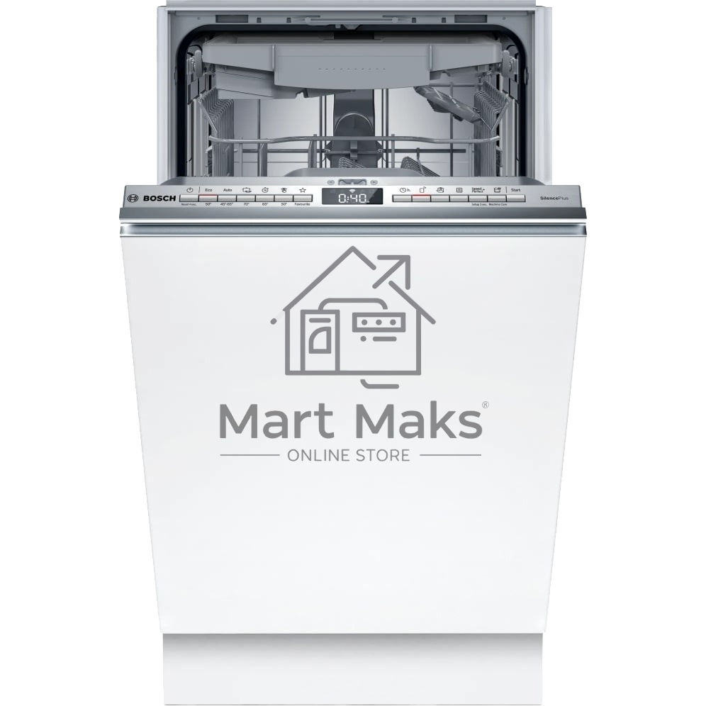 Встраиваемая посудомоечная машина Bosch SPV4EMX10E, серебристый, 44.8 см, 10 компл., 44 дБ, класс C