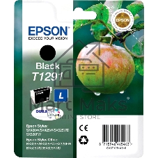 Картридж струйный Epson T1291 (C13T12914012/C13T12914011/C13T12914010) черный (11.2 мл) для SX420W/SX425W/SX525WD/SX620FW/BX305FV/BX305F/BX320FW/BX525WD/BX625FWD