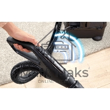 Пылесос Bosch BGS41POW1 черный/красный, 350/700 Вт, уборка сухая, пылесборник контейнер 2.4 л