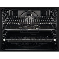 Духовой шкаф электрический Electrolux с конвекцией, приготовление на пару, объем 72 л, 10 режимов, автопрограммы, очистка пиролитическая, 3 стекла в дверце, направляющие проволочные + телескопические (1 уровень)