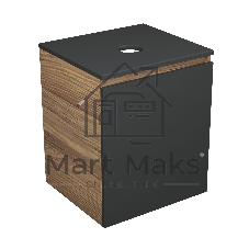 Тумба Bau Dream Blackwood 50 графит, раковина BAU Crystal 40х40, выпуск клик клак, хром