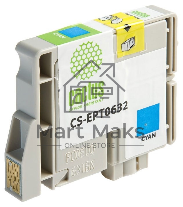Картридж струйный Cactus CS-EPT0632 голубой (10 мл) для Epson Stylus C67/C87/CX3700/CX4100/CX4700
