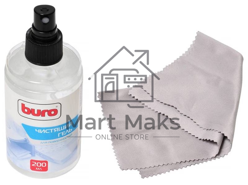 Чистящий набор (салфетки + гель) Buro BU-Gsurface (салфетка и гель) для поверхностей 200мл