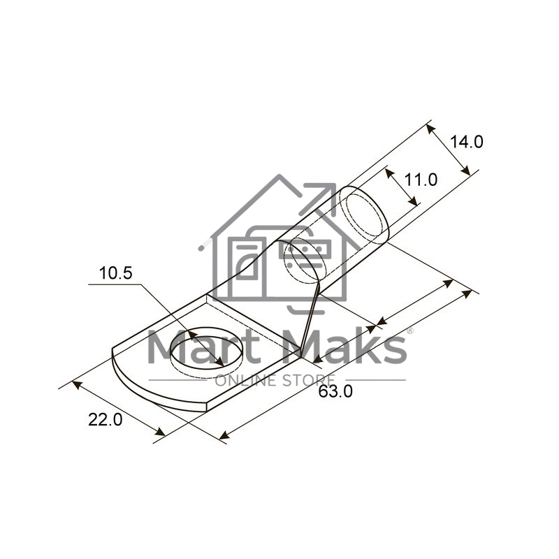 Наконечник ТМЛ 50–10–11 (50 мм² - Ø 10 мм) ГОСТ 7386-80 (в упак. 5 шт.) Rexant