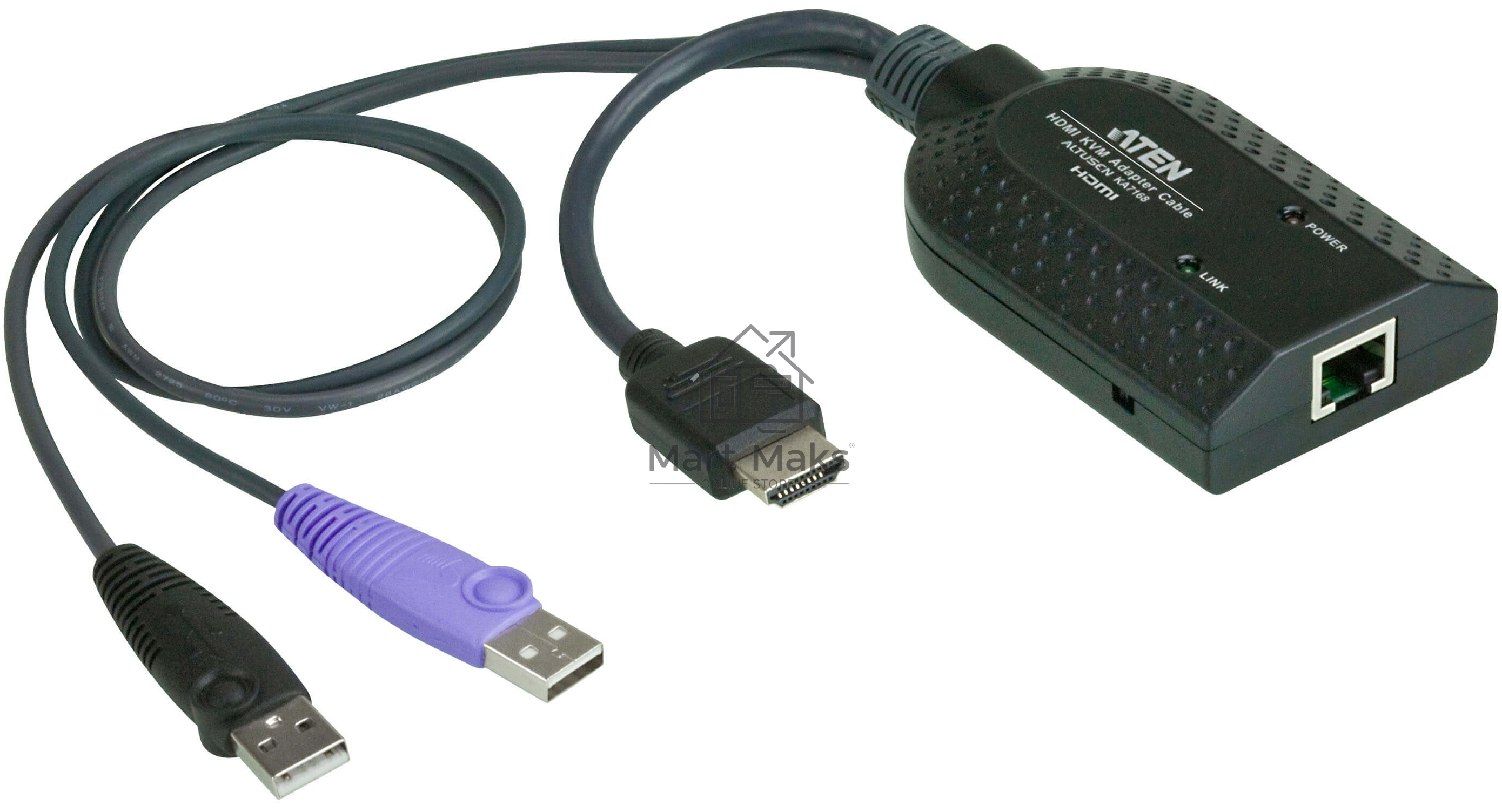Модуль удлинителя, HDMI+KBD+MOUSE USB, 50 метр., для подкл. комплекта перключат. KN2124v/2140v/4124v/4140v/2116A/2132/4116/4132; KM0532/0932/0032, макс.разреш. 1600х1200, RJ45+HD-DP+USB A-тип, Female+2xMale, без Б.П., (DDC2B) HDMI USB Virtual Media KVM ad