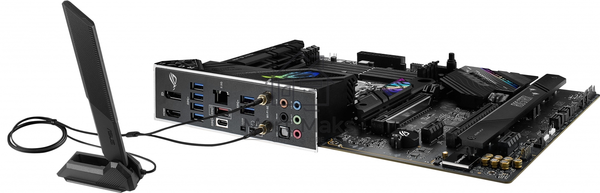 Материнская плата ASUS ROG STRIX B760-F GAMING WIFI, LGA 1700, Intel B760, 4xDDR5, 4xSATA, 3xM.2, 1xPCI-E 5.0 x16, 1xPCI-E 3.0 x4, 1xHDMI, 1xDP, 1x 2.5Gb LAN, 1xUSB-A 3.2 Gen 2, 6xUSB-A 3.2 Gen 1, 1xUSB-C 3.2 Gen 2x2, 5x3.5 мм, 7.1, Standard-ATX