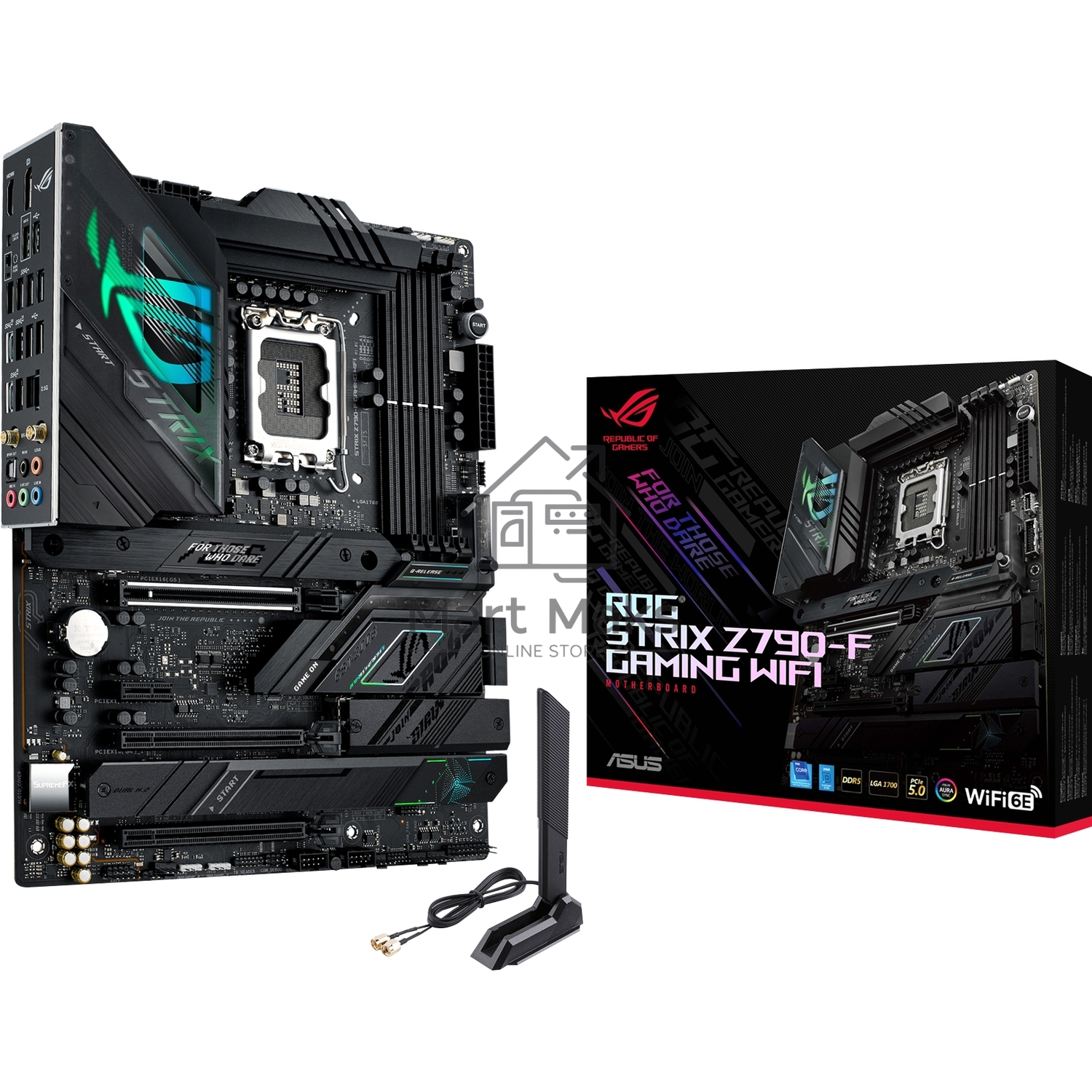 Материнская плата ASUS ROG STRIX Z790-F GAMING WIFI, LGA 1700, Intel Z790, 4xDDR5, 4xSATA, 4xM.2, 1xPCIe 5.0 x16, 2xPCIe 4.0 x4, 1xHDMI, 1xDP, 1x 2.5Gb LAN, 2xUSB-A 3.2 Gen 2, 4xUSB-A 3.2 Gen 1, 4xUSB-A 2.0, 5x3.5 мм, 7.1, Standard-ATX