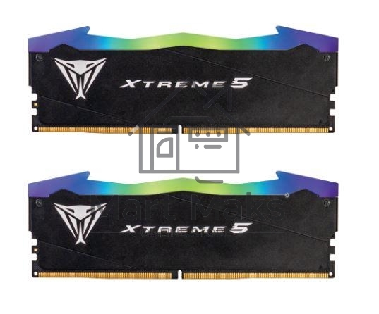 Оперативная память Patriot Viper Xtreme 5, DDR5, 48Gb (2x24Gb), 7600MHz, CL36, DIMM, с радиаторами, RGB, черный