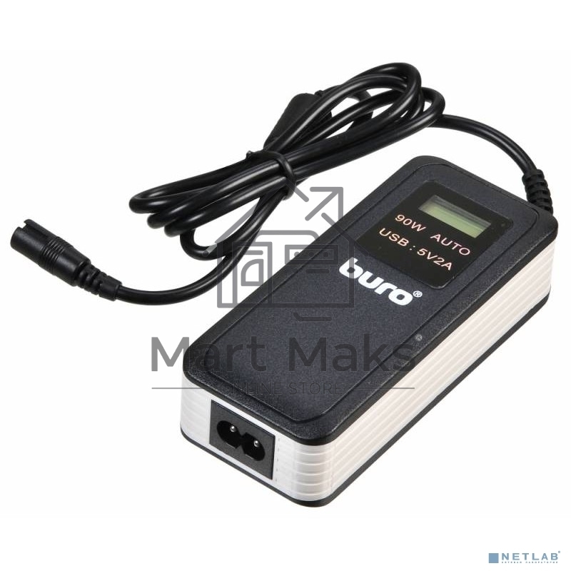 Блок питания Buro BUM-0065A90 автоматический 90W 12V-20V 11-connectors 5A 1xUSB 2.1A от бытовой электросети LСD индикатор