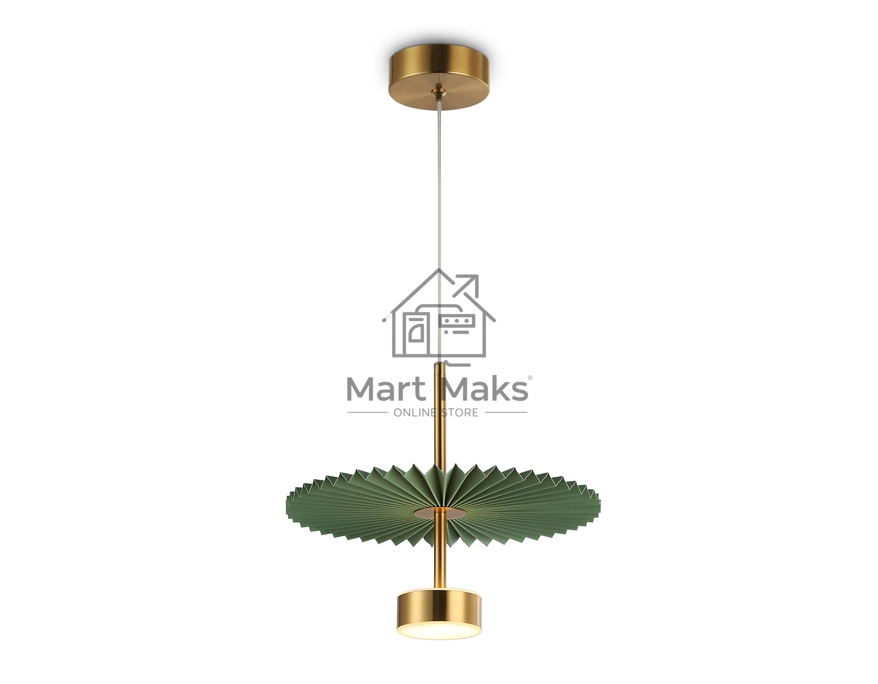 Светильник Ambrella light LH72609 BK/GR латунь/зеленый 6W 3000K D300*260-1770