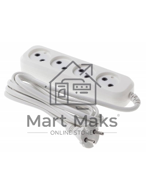 Сетевой удлинитель Buro BU-PSL4.3/W 3м (4 розетки) белый (пакет ПЭ)