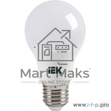 Лампа Iek LLE-A60-7-230-30-E27 светодиодная ECO A60 шар 7Вт 230В 3000К E27 IEK