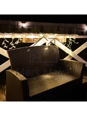 Гирлянда Neon-night Айсикл (бахрома) светодиодный, 2,4 х 0,6 м, белый провод, 230 В, диоды теплый белый, 88 LED