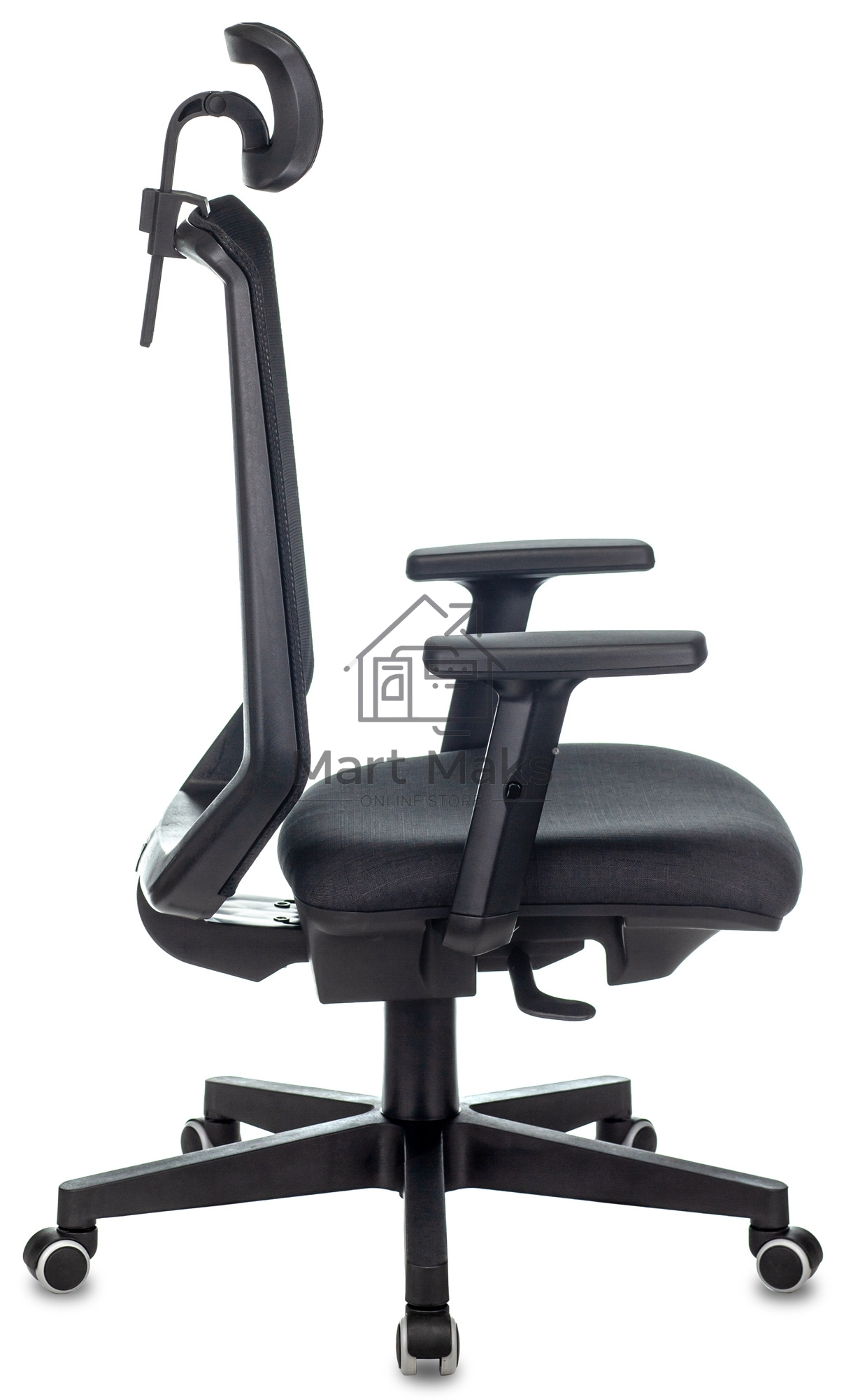 Кресло руководителя Бюрократ EXPERT TW-01 черный 38-418, сетка/ткань, с подголов. крестовина пластик