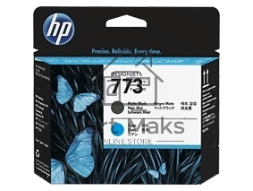 Картридж струйный HP 773 C1Q20A черный матовый/голубой печатающая головка для HP DJ Z6600