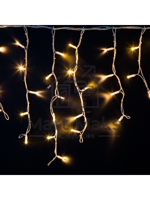 Гирлянда Neon-night Айсикл (Бахрома) светодиодная 4,0х0,6 м, с эффектом мерцания, белый провод каучук, 230 В, диоды теплые белые