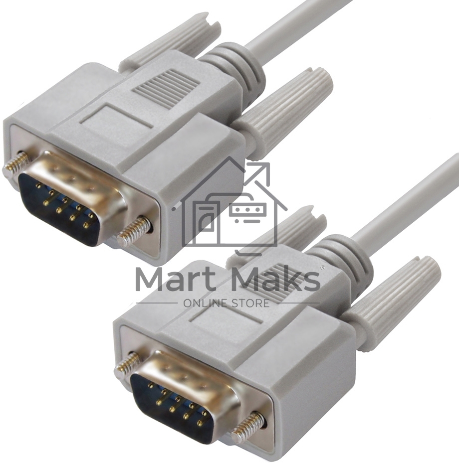 Кабель 1.8m 0-модемный Greenconnect COM RS-232 линковочный, DB9/DB9 9M/9M, серый, 30 AWG, GCR-DB902-1.8m