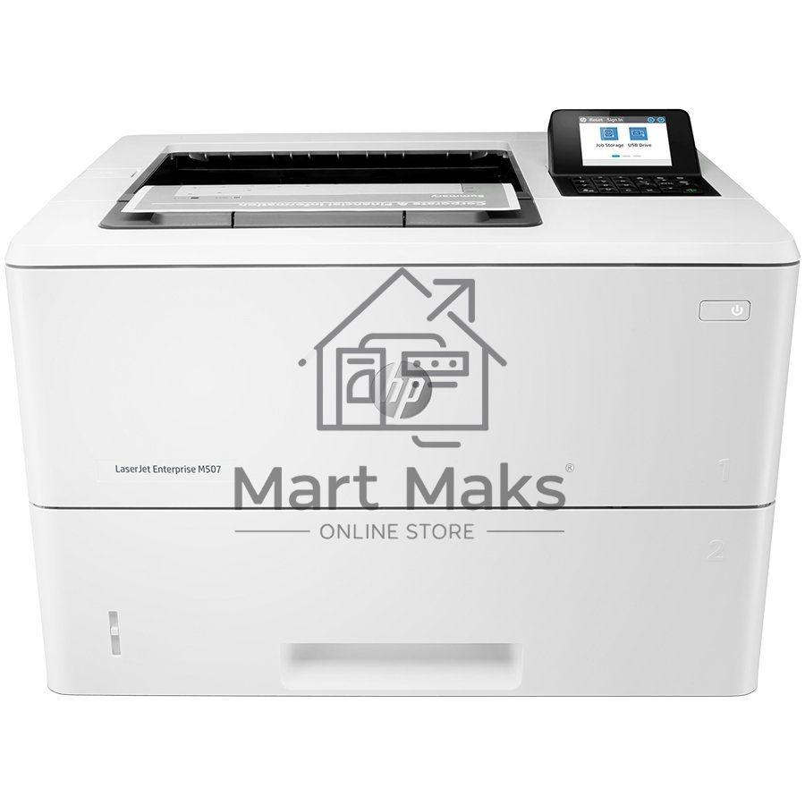 Принтер лазерный HP LaserJet Enterprise M507dn (1PV87A), A4, ч/б, печ. до 43 стр/мин, 1200 x 1200 dpi, USB, RJ-45, Air Print, Mopria