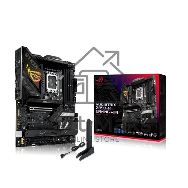 Материнская плата ASUS ROG STRIX Z890-H GAMING WIFI, LGA1851, Intel Z890, 4xDDR5, 4xSATA, 4xM.2, 1xPCIe 5.0 x16, 2xPCIe 4.0 x16, 1xDP, 1xHDMI, 1x5Gb LAN, Wi-Fi 7, 2xUSB 2.0, 4xUSB 3.2 Gen 1, 4xUSB 3.2 Gen 2, 2xUSB 3.2 Gen 2x2, 1xUSB-C, 1xS/PDIF, 2x3.5 мм,