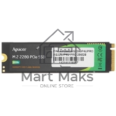 Накопитель SSD Apacer 256Gb, M.2 2280, PCIe Gen4x4, NVMe 1.4, R/W 3300/1300