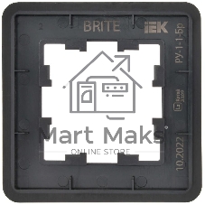 Рамка 1-м РУ-1-1-Бр RE IEK BRITE DECOR Черный металл. скругл.угол