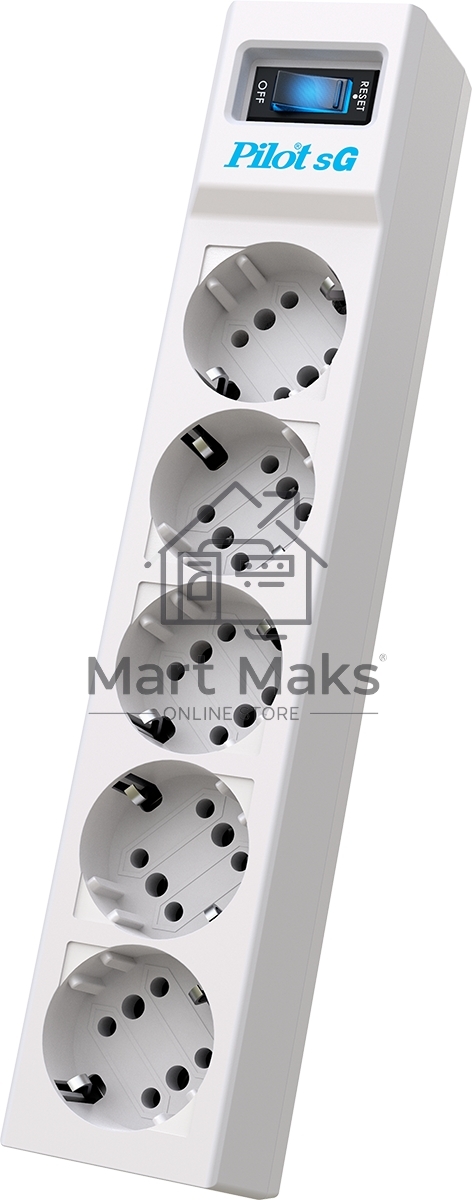 Сетевой фильтр ZIS PILOT Surge protector Pilot SG5 5 outlets (GP), 10A / 2.2kVt, automatic circuit-breaker, 1.8 m