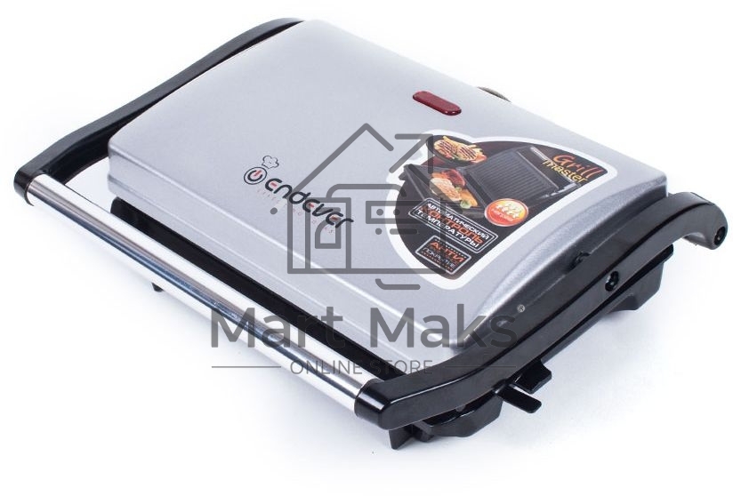 Электрогриль Endever Grillmaster 115, 1500 Вт, авто терморегулятор, антипригарное покрытие, индикатор нагрева, серебристый/черный