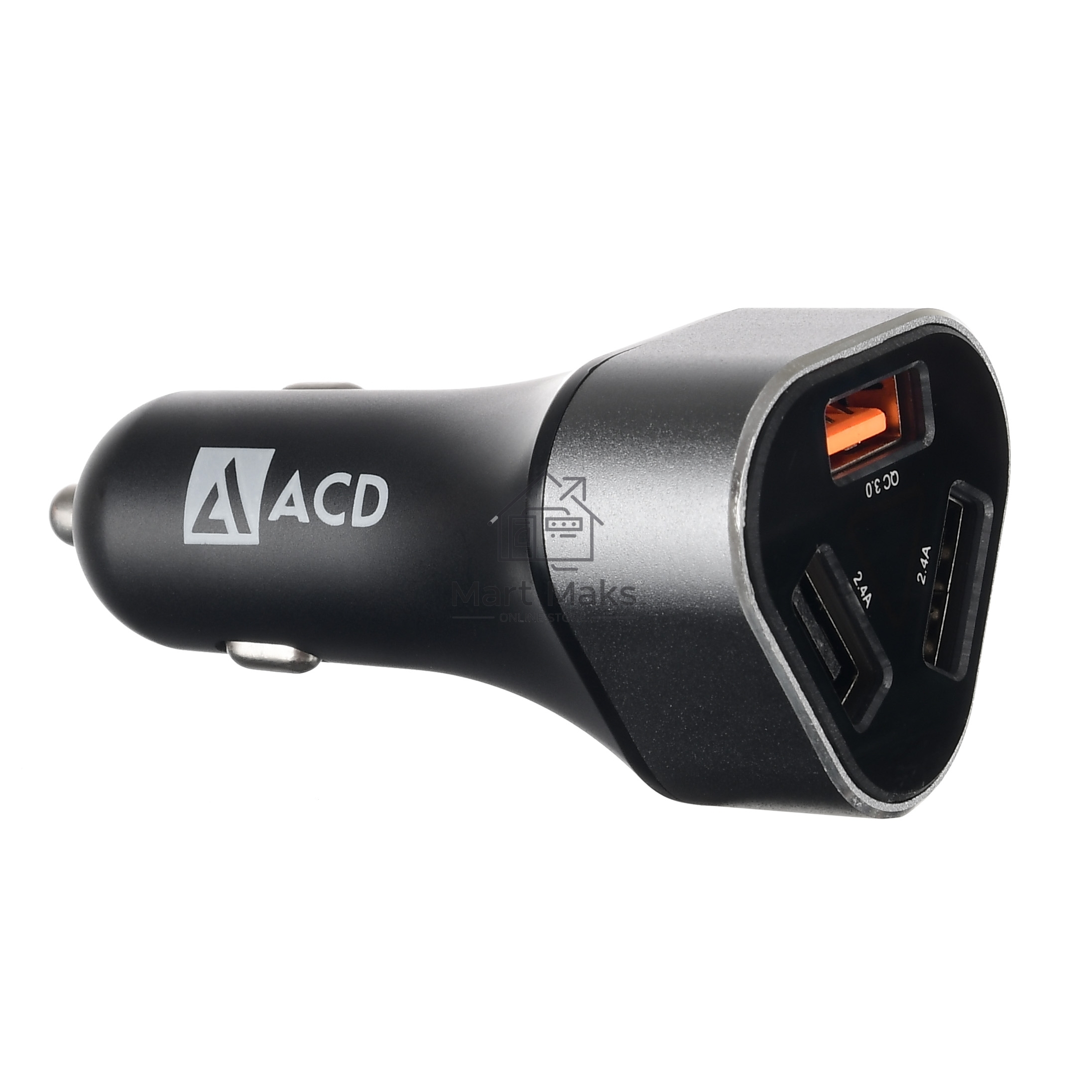 Автомобильное зарядное устройство ACD ACD-C233-X3B черный 23Вт, 3xUSB 1QC+2Smart, 3.6~12В, 3А RTL