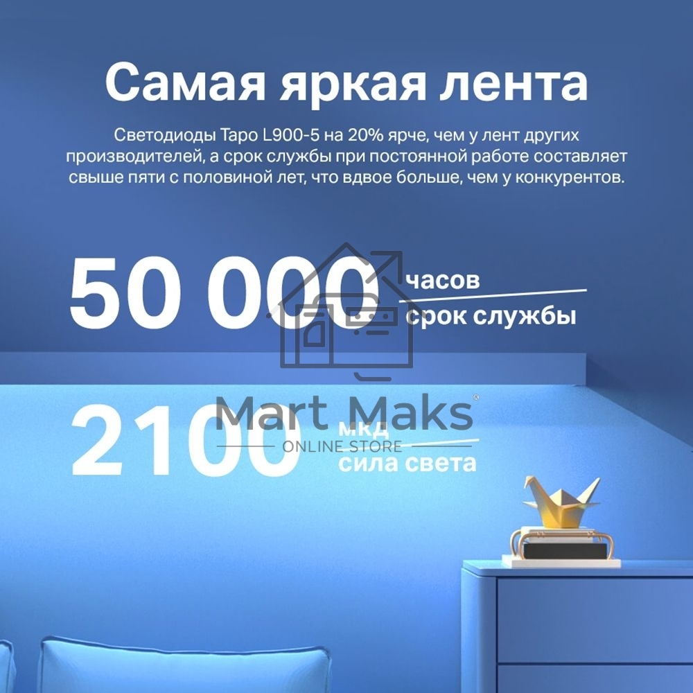 Лента светодиодная умная Wi-Fi Tapo Smart Light Strip 5m, cut to size every 10cm, one adapter, one controller