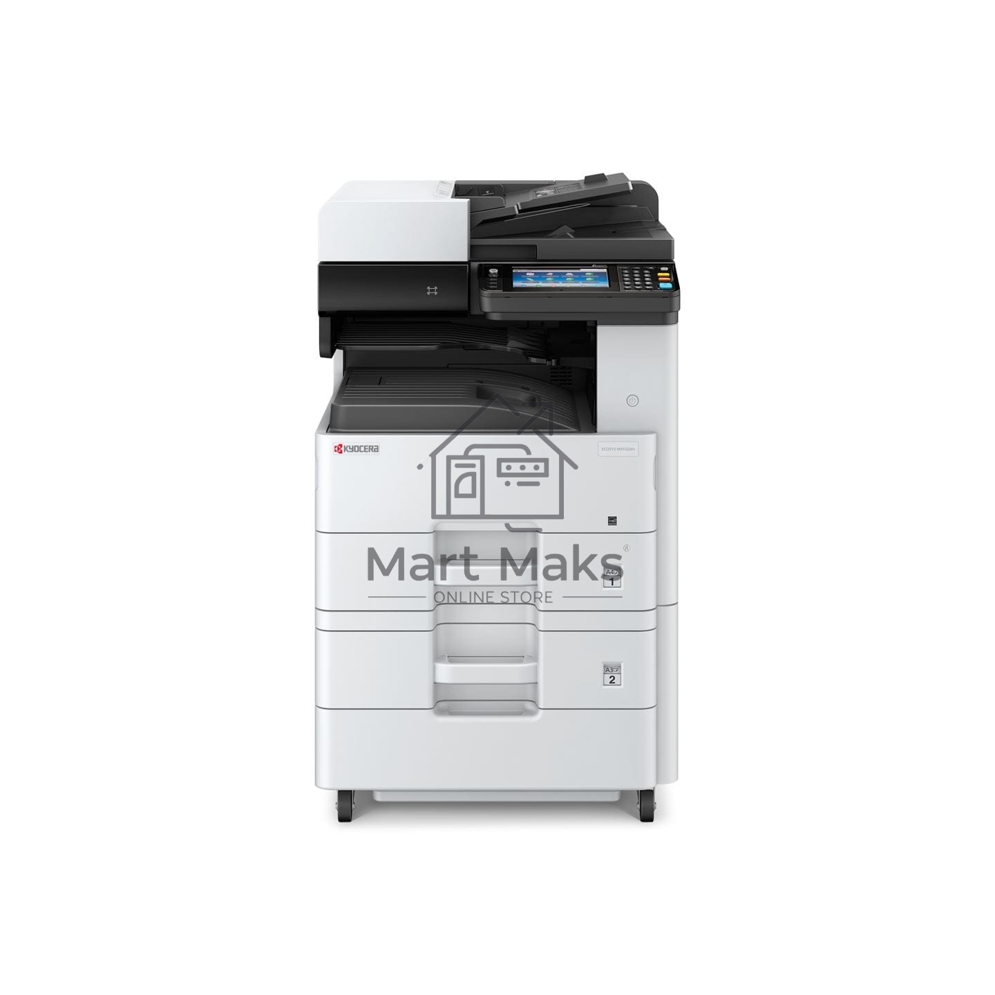 МФУ лазерный Kyocera Ecosys M4132idn (1102P13NL0), A3, ч/б, печ. до 32 стр/мин. (А4) до 17 стр/мин. (А3), скан. до 50 стр/мин., 1200 x 1200 dpi (печать) 600x600dpi (скан.), USB, RJ-45, NFC, Air Print, Mopria