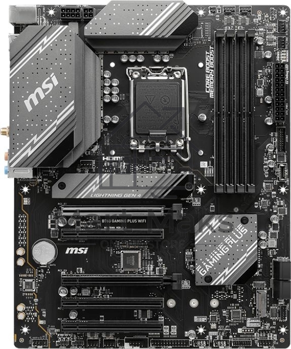 Материнская плата MSI B760 GAMING PLUS WIFI, LGA 1700, Intel B760, 4xDDR5, 4xSATA, 2xM.2, 1xPCI-E 4.0 x16, 3xPCI-E 3.0 x1, 1xDP, 1xHDMI, 1x 2.5Gb LAN, 2xUSB-A 3.2 Gen 2, 4xUSB 2.0, 5x3.5 мм, 7.1, Standard-ATX