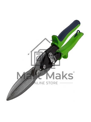 Ножницы по металлу, удлиненные, 285 мм, пряморежущие, 2-комп.обрезиненные рук-ки Сибртех