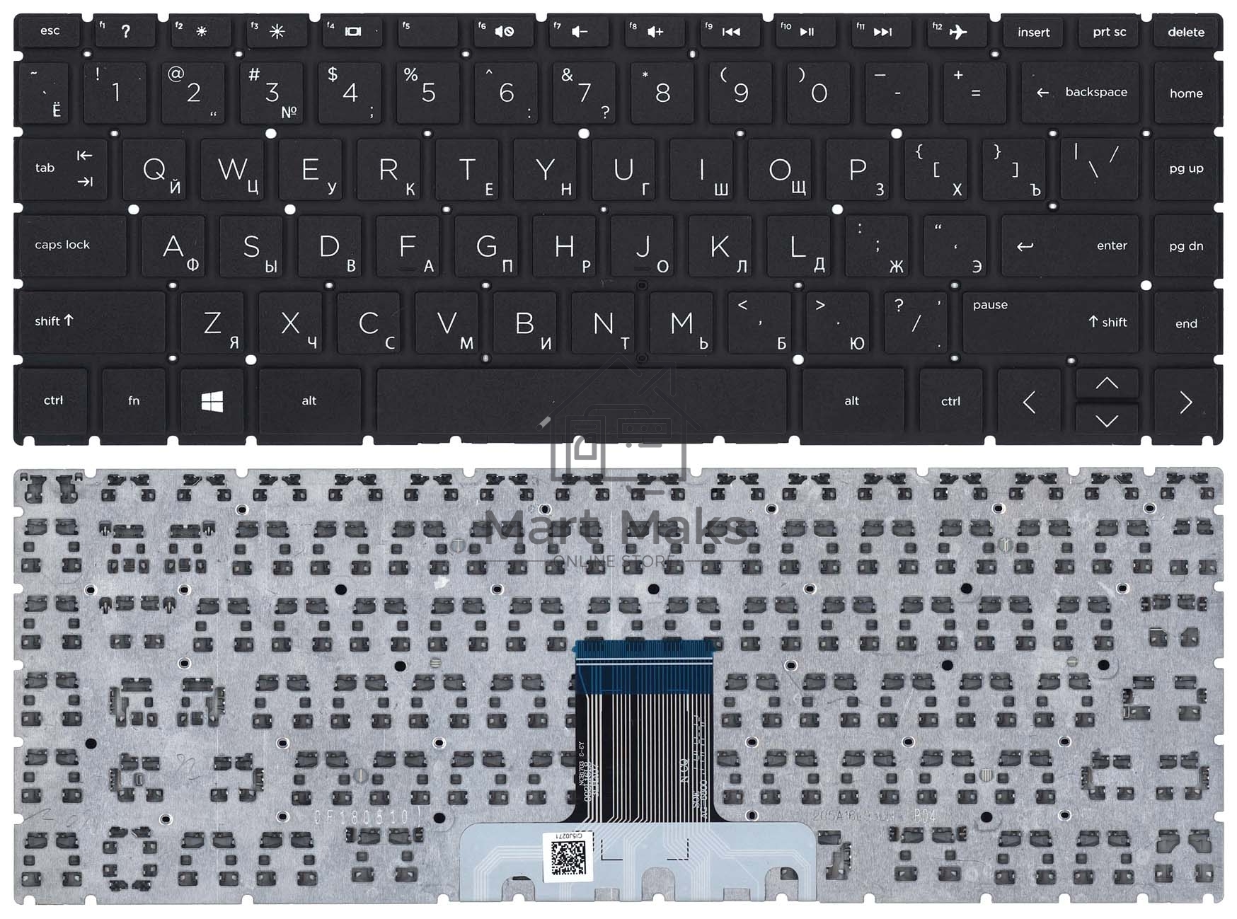 Клавиатура для ноутбука HP Pavilion x360 14-cd0000 черная