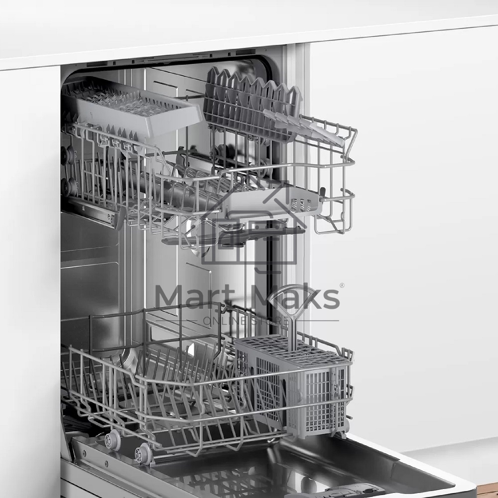 Встраиваемая посудомоечная машина Bosch SPV4EMX10E, серебристый, 44.8 см, 10 компл., 44 дБ, класс C