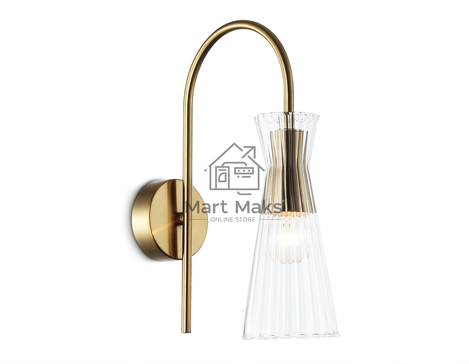 Настенный светильник Ambrella light LH55705 BS/CL латунь/прозрачный E14 max 40W 220*90*300