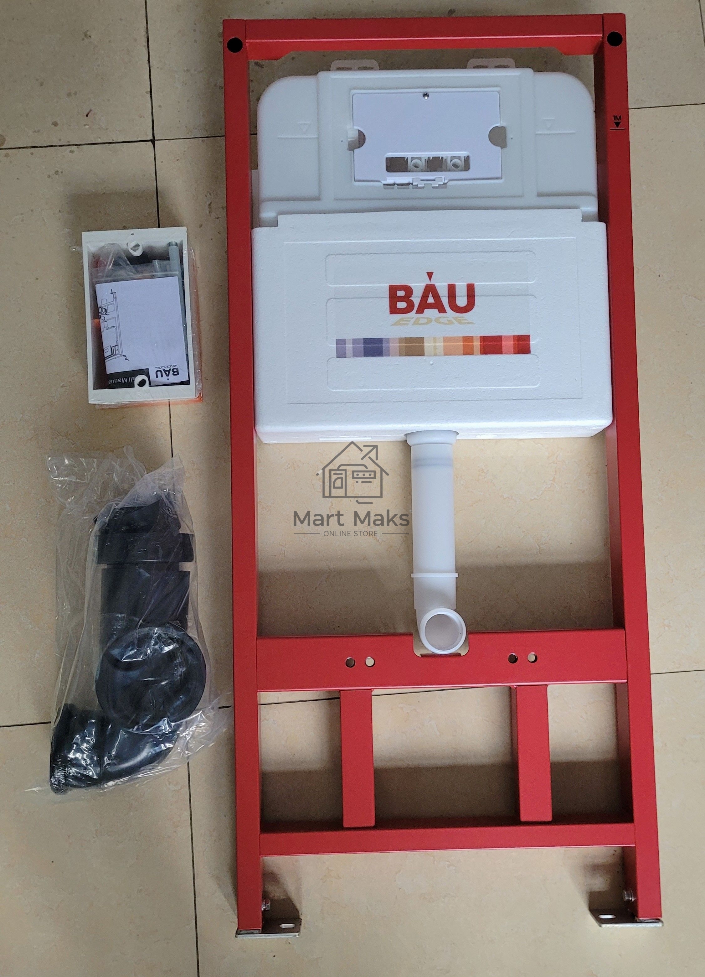 Инсталляция BAU PRO для подвесного унитаза, клавиша смыва из стекла BAU Dream дизайнерская, черная