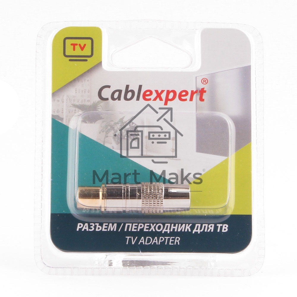 Разъем Cablexpert TVPL-05, TV (папа) позолоченный, латунь OD8.5, блистер